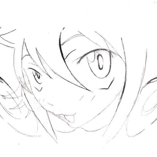 Эскиз: аниме лицо в стиле манги