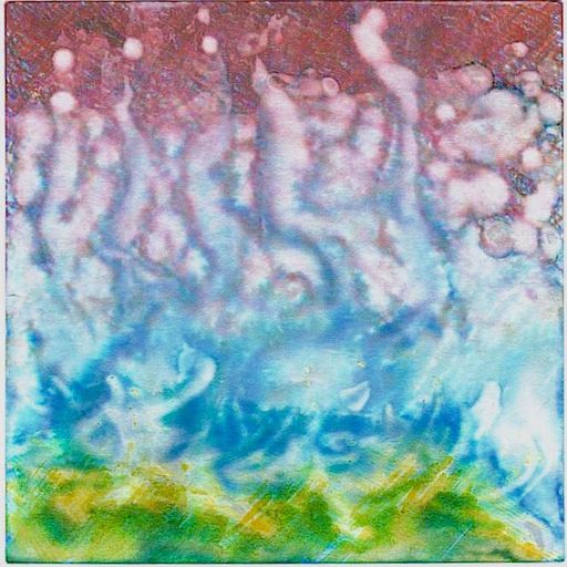 Абстрактная живопись: розово-голубой градиент